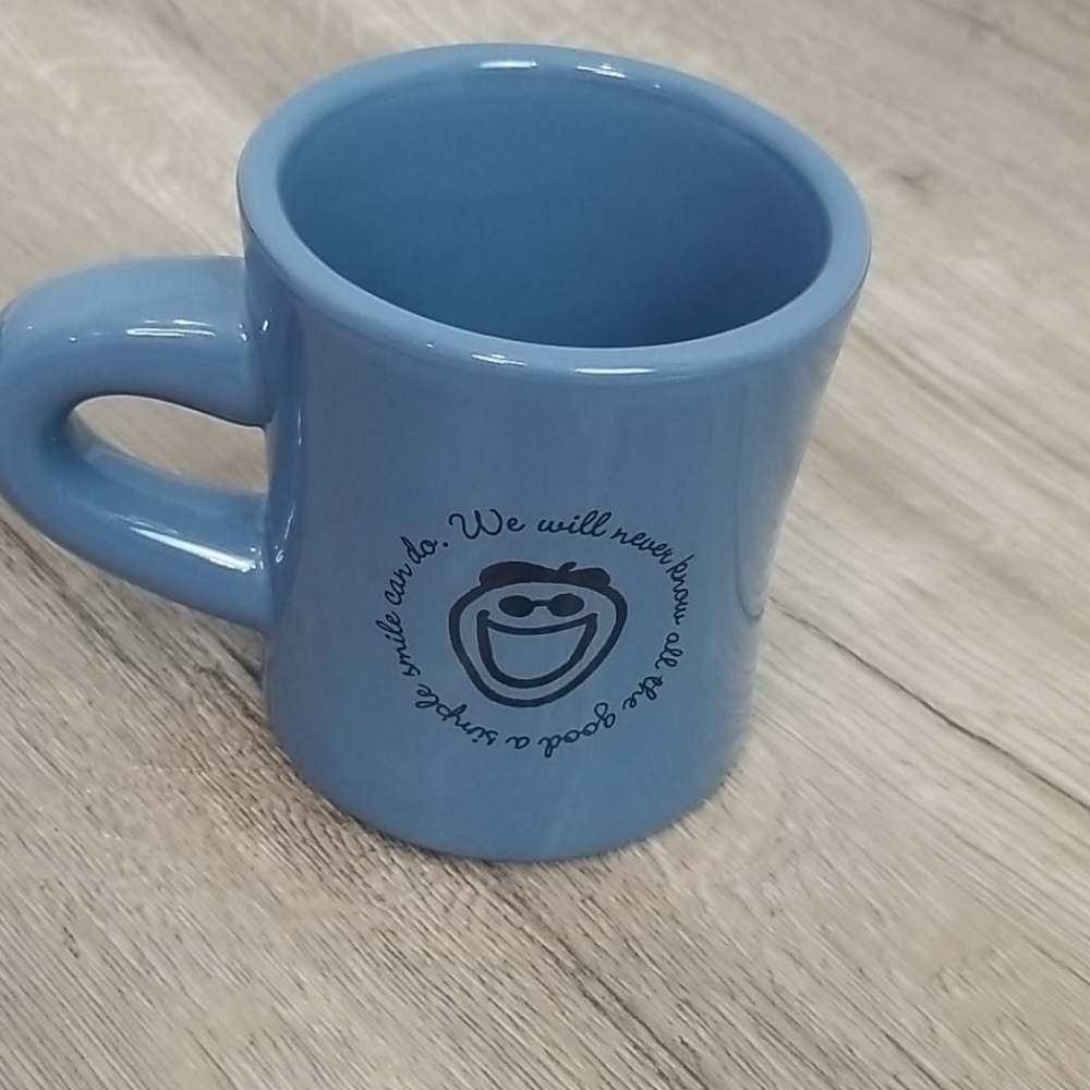 LIFE IS GOOD blue & black coffee  / tea mug
